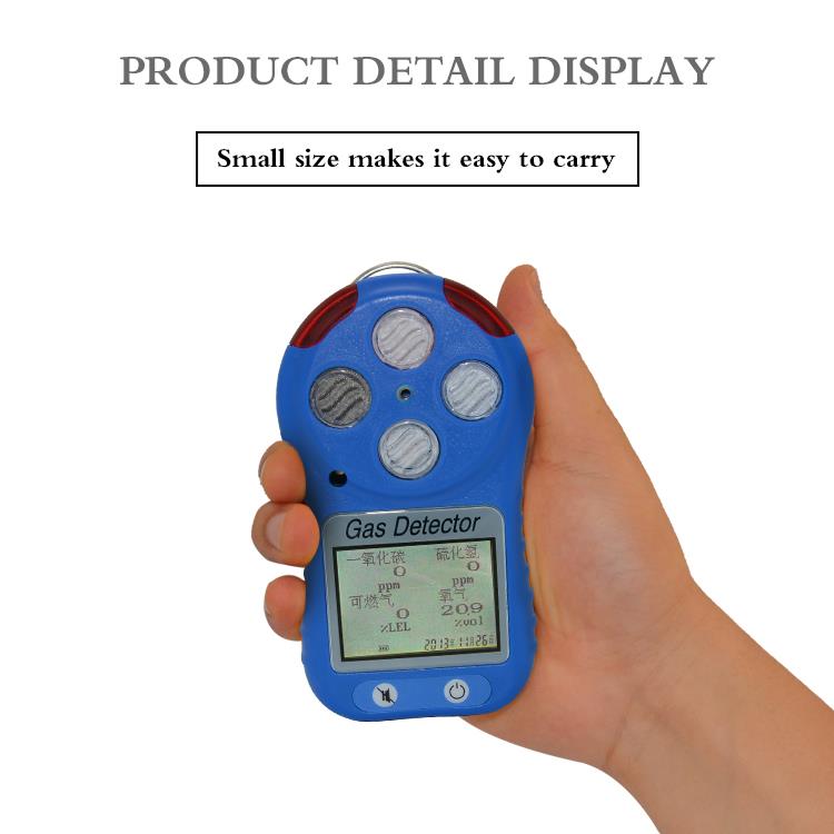 Portable battery chargeable multi gas detector 4 in 1 gas analyzer